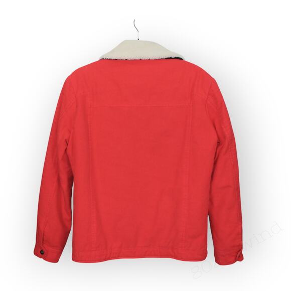 Vintage JEEP Canvas Sherpa-Lined Jacket Trucker Utility RemovableCollar - Picture 7 of 12